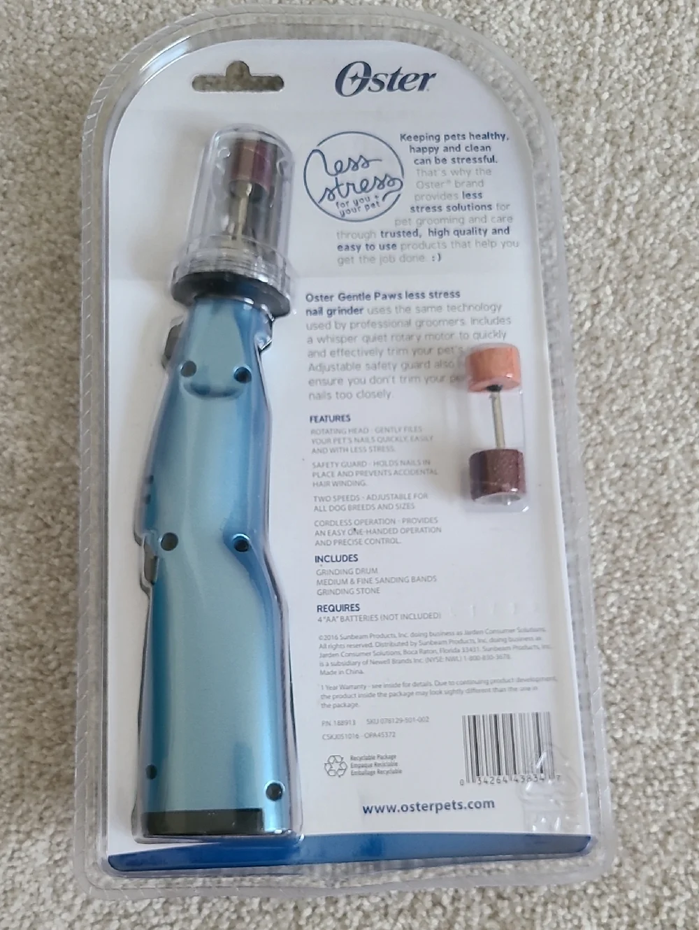 New OSTER Gentle Paws Nail Grinder For Dogs And Cats Never Opened